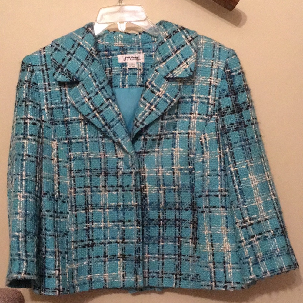 Josephine Essentials Teal Blue Tweed Jacke…